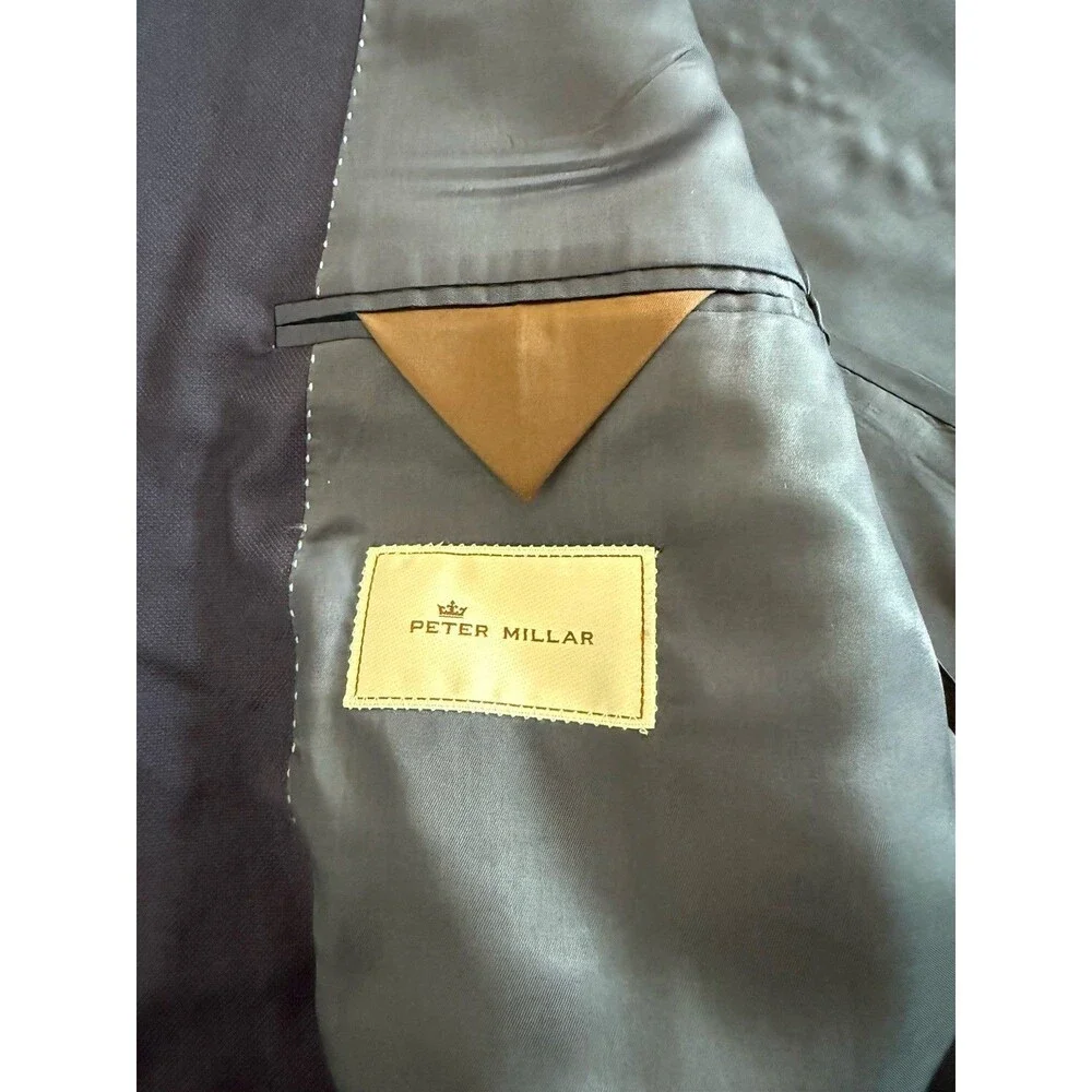 Peter Millar Wool Navy Sports Coat Blazer 48R